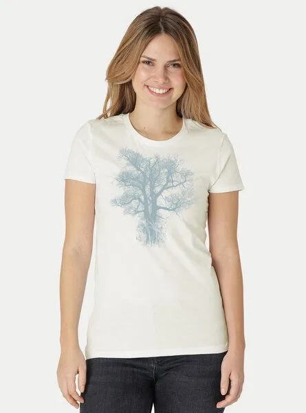 Peaces.bio - handbedruckte Biomode Peaces.bio - handbedruckte Biomode Damen Biobaumwoll T-Shirt Chestnut, Natur, – Produktbild 2 von 3