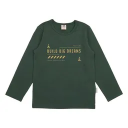 Walkiddy Walkiddy Kinder Langarmshirt GOTS zertifiziert – Bio-Baumwolle, Dunkelgrün mit Maschinen-Print – Produktbild 1 von 1