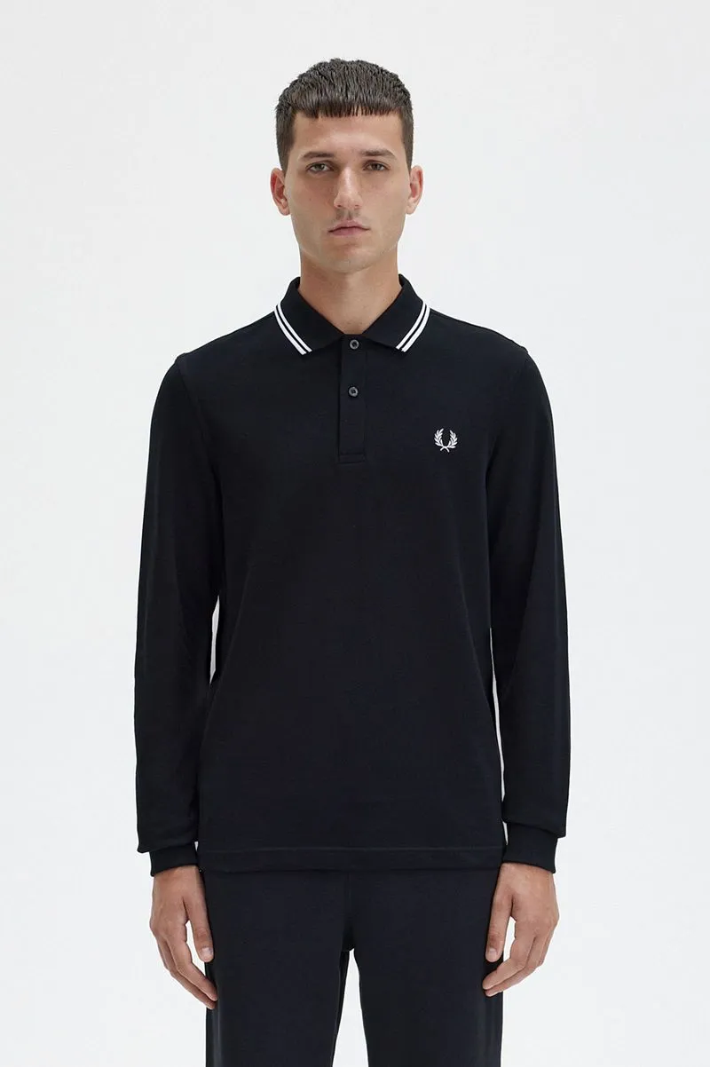 Fred Perry Fred Perry Langarm-Poloshirt Schwarz 350 - Größe L, Schwarz, – Produktbild 4 von 4