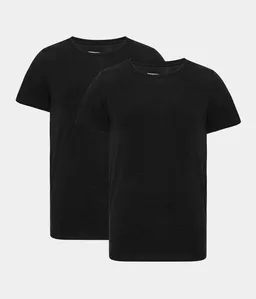 Copenhagen Bamboo Copenhagen Bamboo 2 Schwarze schmal geschnittene Bambus-T-Shirts mit Rundhalsausschnitt – Produktbild 1 von 1
