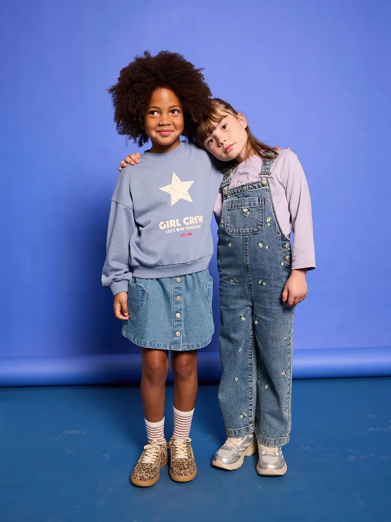 Vertbaudet Mädchen Jeansrock mit Herztasche, Dunkelblau, – Produktbild 3 von 4