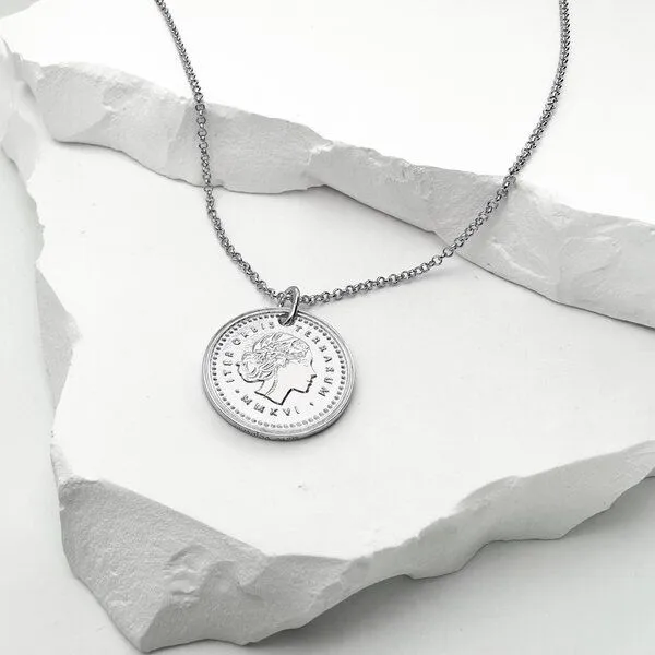 MOANINA MOANINA Kette Münze Venezia - 925 Silber/18k Gold Vermeil - 3 Längen, Silber, – Produktbild 1 von 4