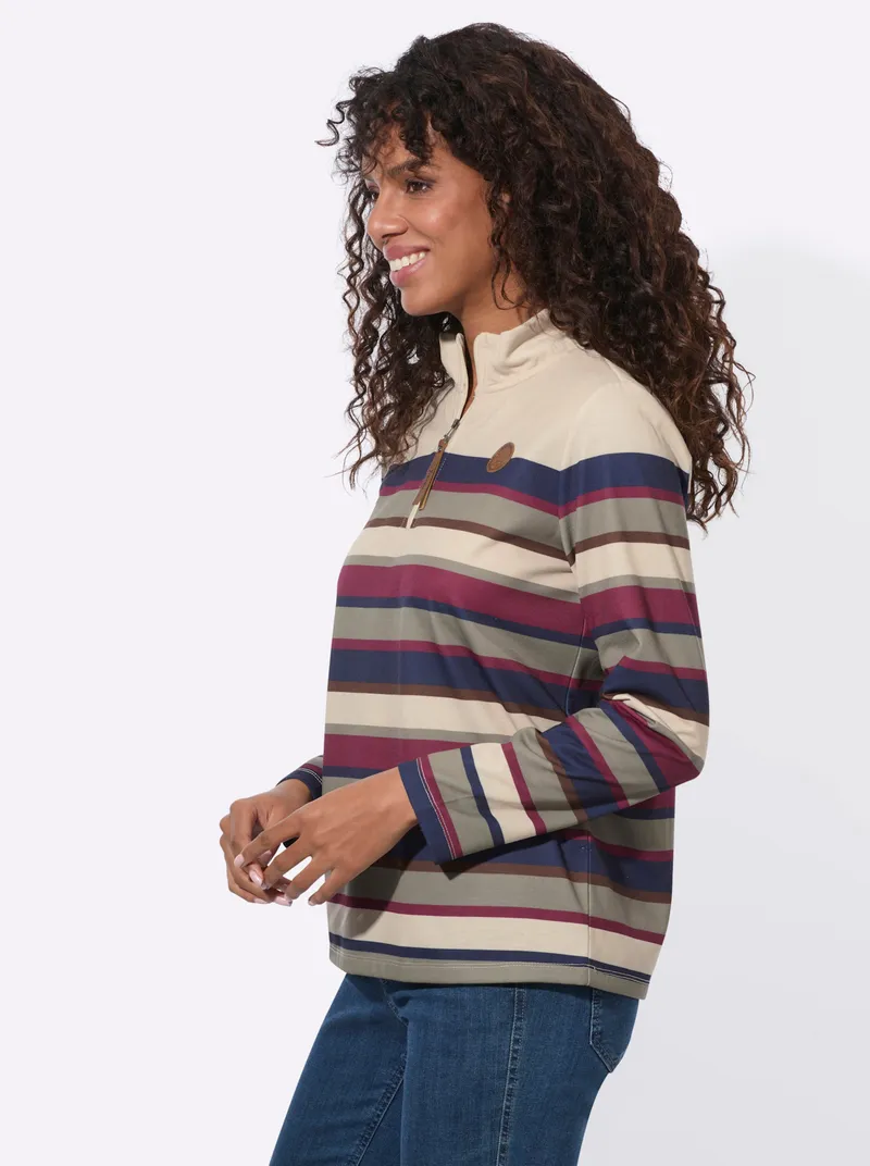 Witt Witt Sweatshirt marine-sand-geringelt, Marine-sand-geringelt, – Produktbild 1 von 2