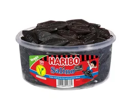 Haribo Haribo Salino vegetarisch 150er - Großpackung - Würzige Salmiak-Lakritz-Rauten - Ohne künstliche Farbstoffe - 6 cm - Salzig - Runddose - Vegane. 150 – Produktbild 1 von 1