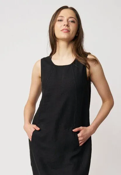 LANA Organic LANA Organic Leinenkleid für Damen, Modell Carena, Schwarz, – Produktbild 2 von 4