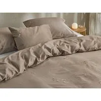 Yumeko Kissenbezug Seashell "Yumeko" aus Baumwollsatin, Warm taupe, – Produktbild 1 von 1