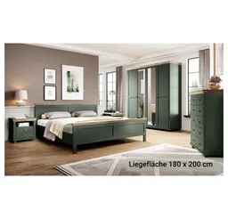 Lomadox Schlafzimmer-Set EPSOM-83, (Spar-Set, 5-tlg), grün Abisko Esche Nb. mit Lefkas Eiche Nb., Landhausstil – Produktbild 1 von 1
