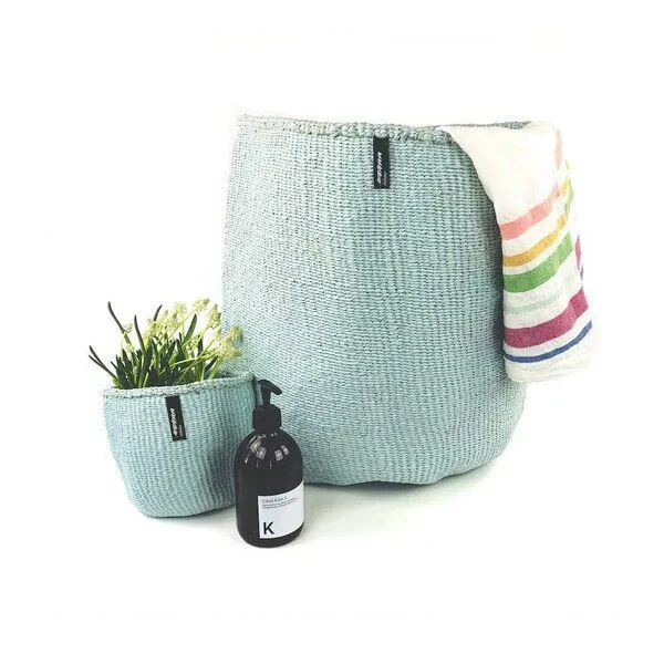 Mifuko Mifuko KIONDO Körbe XS - Sisal/Papier Aufbewahrungs- & Pflanzkorb, Blau, – Produktbild 1 von 4