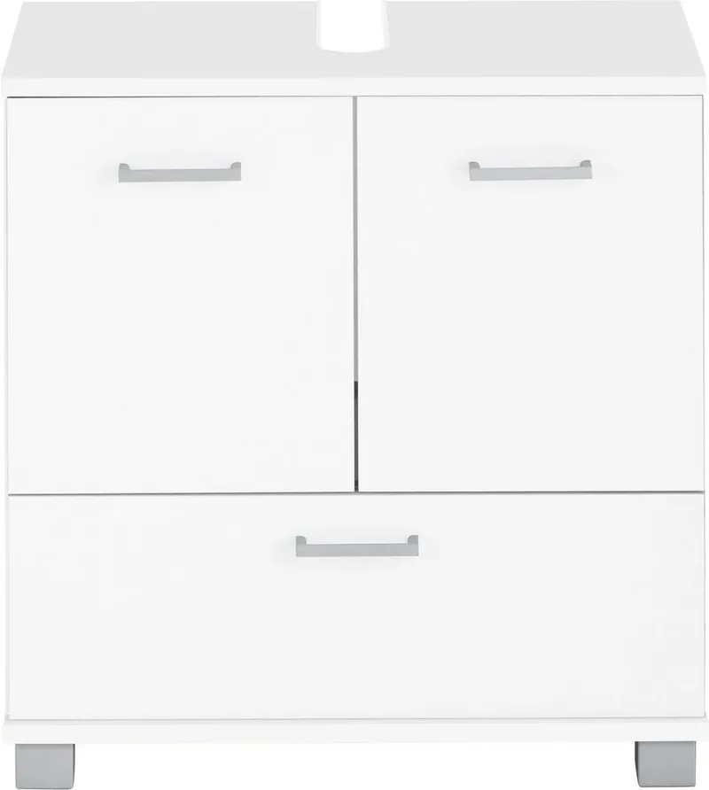 Schildmeyer Waschbeckenunterschrank Breite 60 cm, Badschrank Badezimmerschrank WBU Unterschrank, Weiß, – Produktbild 3 von 5