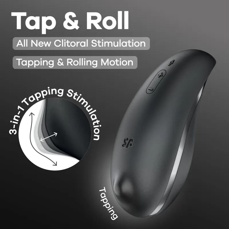Satisfyer Satisfyer Tap & Roll, 12,5 cm, Schwarz, – Produktbild 1 von 1
