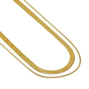 ELEKTROPULLI zweilagige Kette von ELEKTROPULLI, Gold, – Produktbild 1 von 1