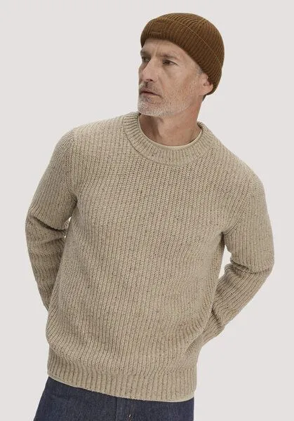 hessnatur hessnatur Strickmütze aus Bio-Merinowolle mit recycelter Wolle und Bio-Baumwolle, Bernsteinbraun, – Produktbild 1 von 3