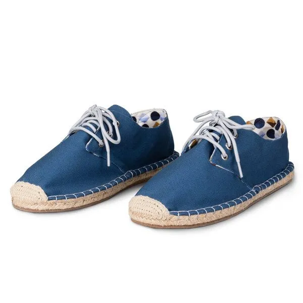 Kingdom of Wow Kingdom of Wow Schnür-Espadrilles Herren, Blau, – Produktbild 3 von 4