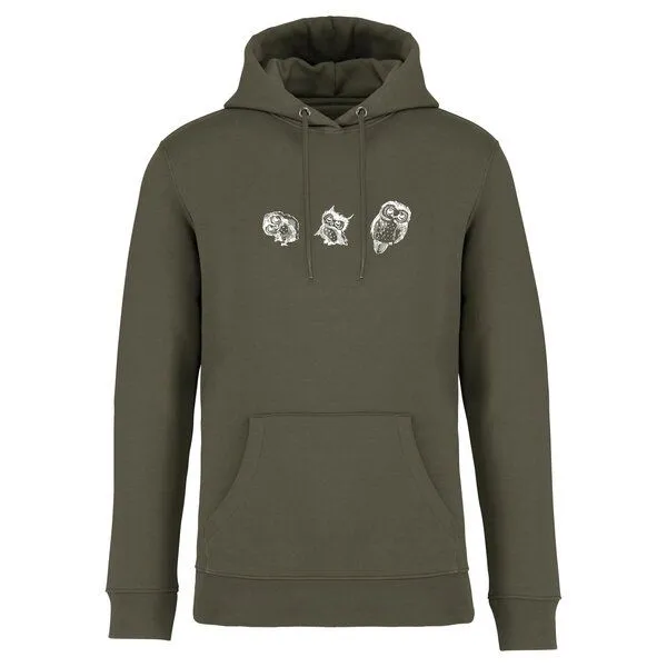 Greenspired Greenspired Basic Bio Unisex Hoody Nr. 4 Three Owls 350g/m² XXS - 3 XL, Khaki, – Produktbild 1 von 1