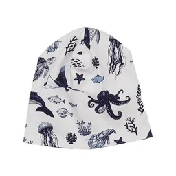 Walkiddy Beanie Weiß Wal & Meerestiere Allover Bio-Baumwolle GOTS weich – Walkiddy – Produktbild 1 von 1