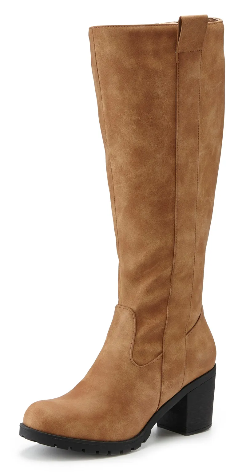 Lascana Weitschaftstiefel, Camelfarben, – Produktbild 2 von 3