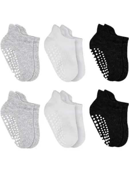 bistyle bistyle Sneakersocken ABS 6 Paar für Babys Jungen und Mädchen Babysocken Kurzsocken, Grau, – Produktbild 1 von 3