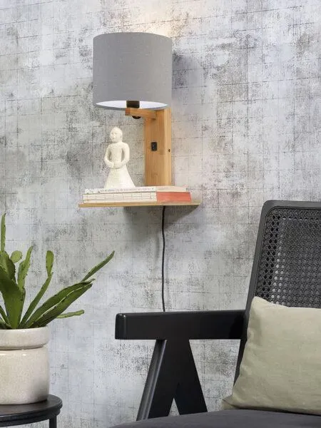 GOOD&MOJO GOOD&MOJO Naturel Wandlampe Andes, Hell grau, – Produktbild 4 von 4