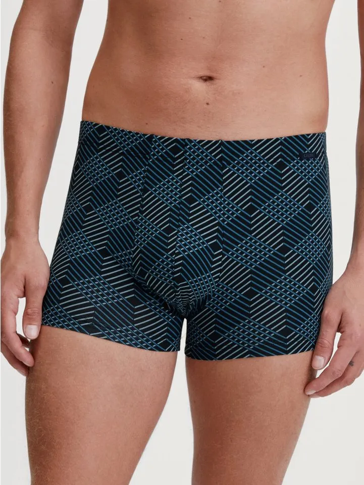CALIDA CALIDA Boxershorts Grafic Cotton gestreift, ohne Eingriff, überzogenem Bund, Schwarz, – Produktbild 1 von 5