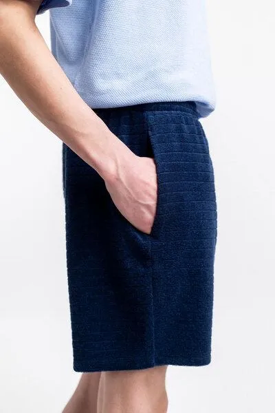 Rotholz Rotholz Frottee Shorts aus Bio-Baumwolle, Dunkelblau, – Produktbild 2 von 4