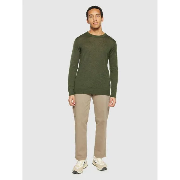 KnowledgeCotton Apparel KnowledgeCotton Apparel Regular merino knit crew neck - aus Merino-Wolle, Grün (forrest night), – Produktbild 2 von 3