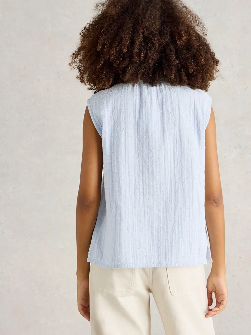 White Stuff Ärmelloses Top Yasmin - 34, Hellblau, – Produktbild 4 von 4