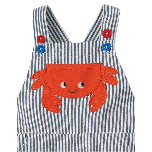 Frugi Frugi Latzhose Regenbogen blau-weiss gestreift Sommerhose – Produktbild 6 von 6