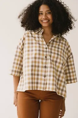 TIRALAHILACHA TIRALAHILACHA Hallow oversized shirt vichy – Produktbild 1 von 1