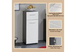 welltime Unterschrank Sovana Badkommode mit Hochglanzfront und 1 Schublade - (B/T/H) 30/31/80 cm – Produktbild 1 von 1