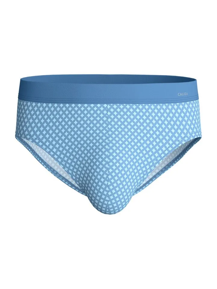 CALIDA CALIDA Slip Cotton Code Design weicher Elastikbund, ohne Eingriff, Blau, – Produktbild 2 von 5