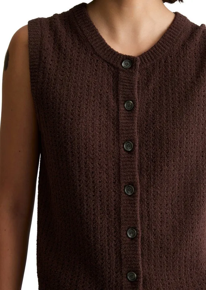 Marc O'Polo DENIM Strickweste aus weichem Organic Cotton-Mix, Rot, – Produktbild 4 von 5