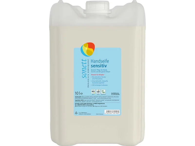 Sonett Sonett Handseife "Sensitiv", Nachfüllung, 10 l – Produktbild 1 von 1