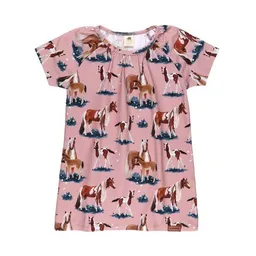 Walkiddy Kinder Tunika „Little & Big Horses“ aus Bio-Baumwolle in Rosa – GOTS-zertifiziert, Walkiddy – Produktbild 1 von 1