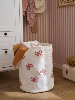 Vertbaudet XL-Aufbewahrungskorb SCHLEIFE getuftet Wäschekorb Kinderzimmer – Produktbild 1 von 1
