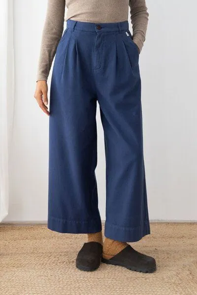 TWOTHIRDS TWOTHIRDS Flanellhose Sandhamn, Naval blue, – Produktbild 2 von 3