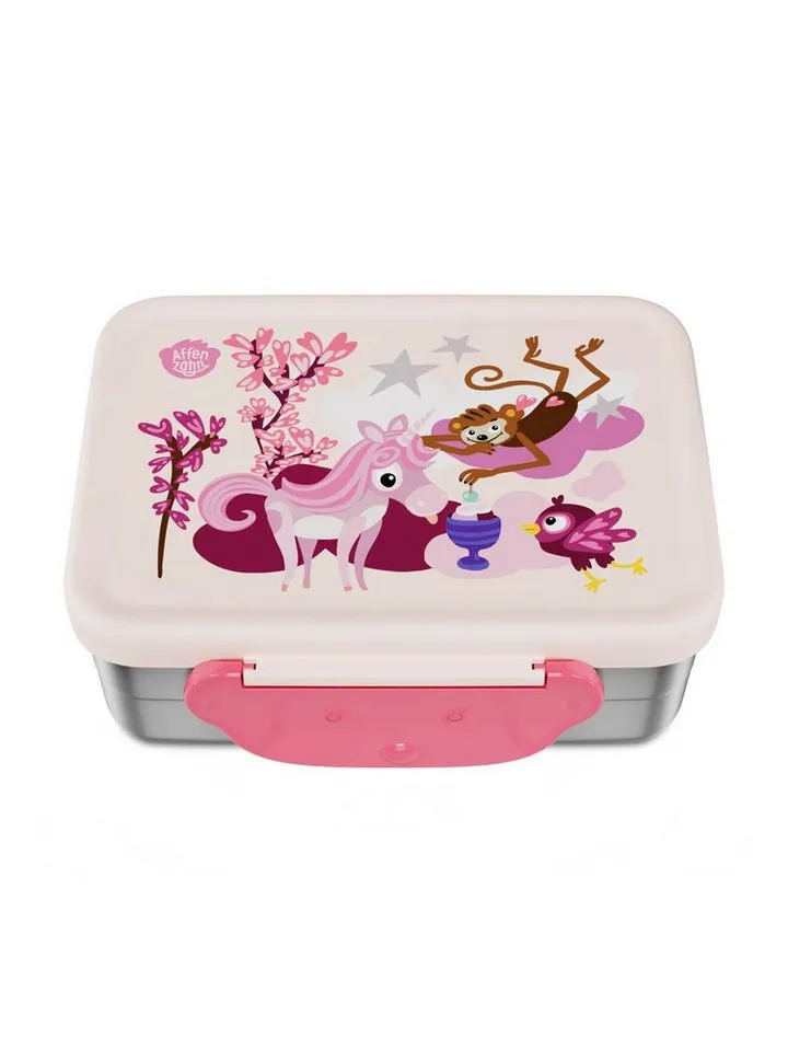 Affenzahn Affenzahn Lunchbox Edelstahl Brotdose, Edelstahl, (Edelstahl Brotdose, 2-tlg., 1x Brotdose, 1x Trennfach), spülmaschinengeeignet bis 45 Grad, Handwäsche empfohlen, Rosa, – Produktbild 1 von 5