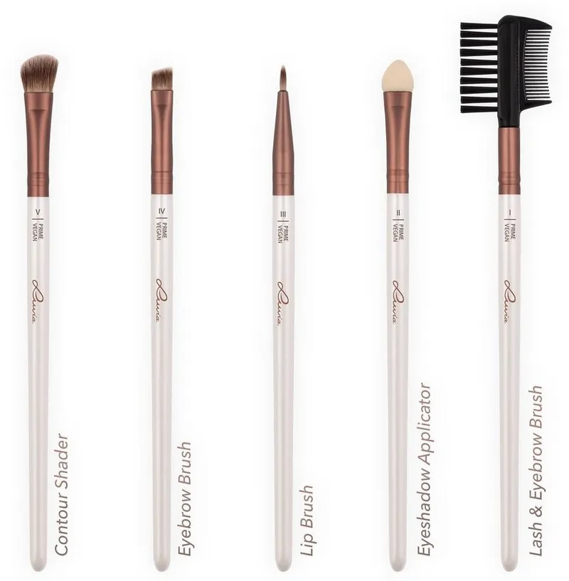 Luvia Cosmetics Kosmetikpinsel-Set PRIME VEGAN ORIGINAL, 15 tlg., Braun|weiß, – Produktbild 4 von 4