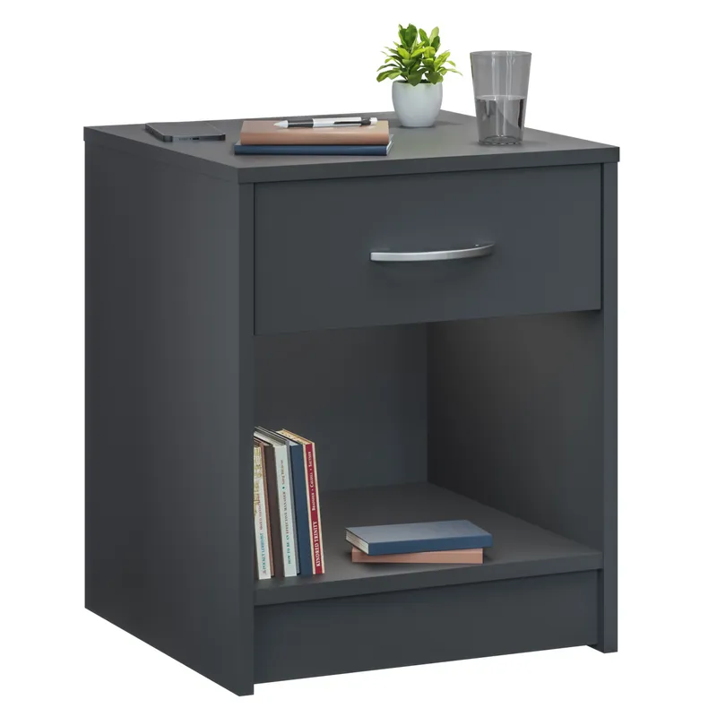 Casaria® Nachttisch Hamburg Anthrazit 50x40x35cm – Produktbild 1 von 2