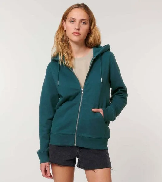 Gary Mash GARY MASH Zipjacke mit Kapuze, Unisex aus Biobaumwolle, Petrol, – Produktbild 4 von 4