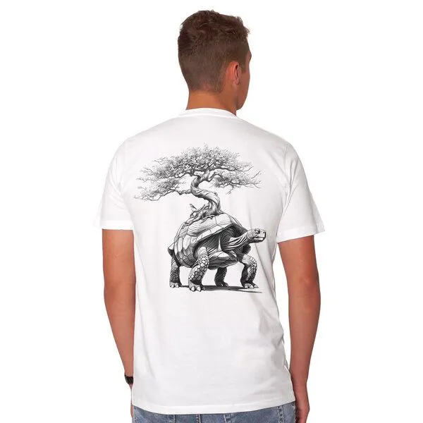 HANDGEDRUCKT HANDGEDRUCKT RESTPOSTEN "Lange Reise" Männer T-Shirt, White, – Produktbild 1 von 2