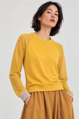 ein garten Studios ein garten Studios Basic Raglan Mesh Shirt – Longsleeve aus Bio-Bambus mit transparenten Ärmeln – Produktbild 1 von 1