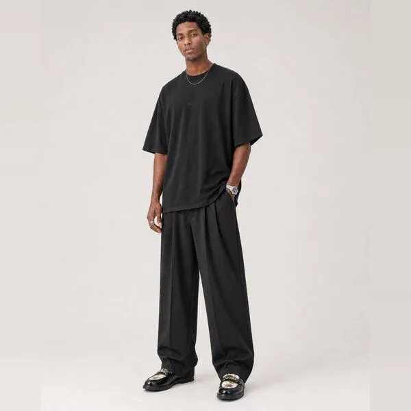 hey hey studios hey hey studios Herren Oversize T-Shirt „Essential Schwarz“ aus Bio-Baumwolle, Schwarz, – Produktbild 1 von 4