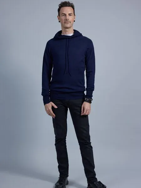 Susan's Fashion Susan's Fashion Hoodie Charlie für Männer aus Biomerinowolle, Blau, – Produktbild 1 von 4