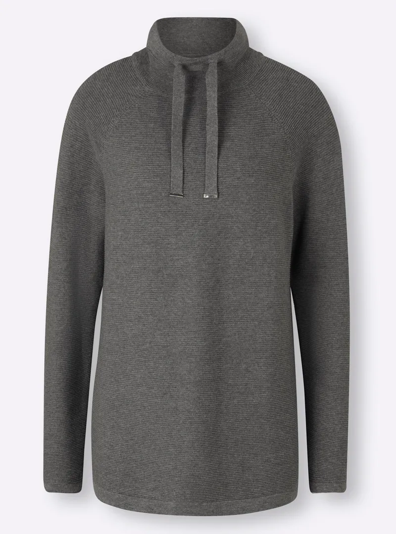 heine Stehkragenpullover grau-meliert, Grau-meliert, – Produktbild 2 von 2