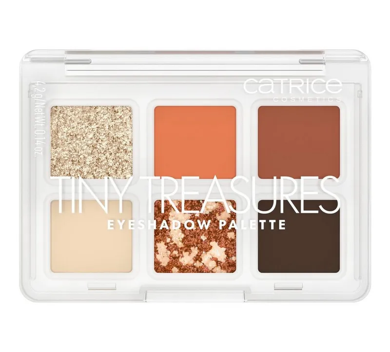 Catrice Lidschatten-Palette TINY TREASURES EYESHADOW PALETTE, Matt, schimmernd und metallisch, kompakt und reisefreundlich, vegan., Orange, – Produktbild 1 von 5