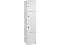 C+P C+P Schließfachschrank Classic PLUS, 4 Fächer, 1850x400x500mm, Verkehrsweiß/Verkehrsweiß – Produktbild 1 von 1