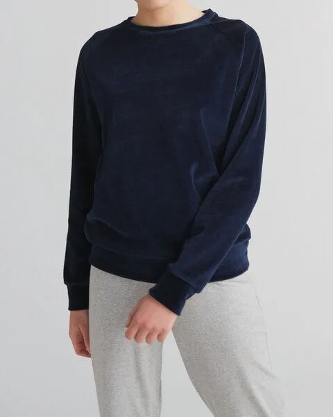 Leela Cotton Leela Cotton Damen Nicky Sweatshirt Bio Baumwolle, Nachtblau, – Produktbild 1 von 4