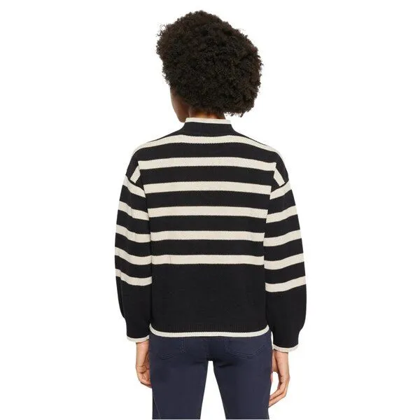 KnowledgeCotton Apparel KnowledgeCotton Apparel Pullover Cotton Micro Bubble Crew Neck Knit, Black stripe (schwarz / weiß), – Produktbild 3 von 4