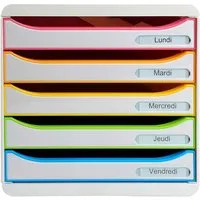 Exacompta Exacompta Schubladenbox Big Box Plus "Black Office", DIN A4+, 5 Schub., weiß/harlekin – Produktbild 1 von 1