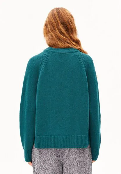 ARMEDANGELS Armedangels Wool Knit Damen Strickpullover aus recycelter Wolle mit Bio-Wolle, Petrol velvet, – Produktbild 3 von 5